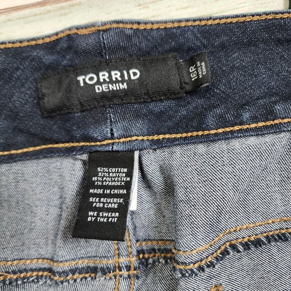 Torrid Denim Womens Button-Fly Skinny Jeans Size 16R Cotton & Rayon Blend - Picture 3 of 11